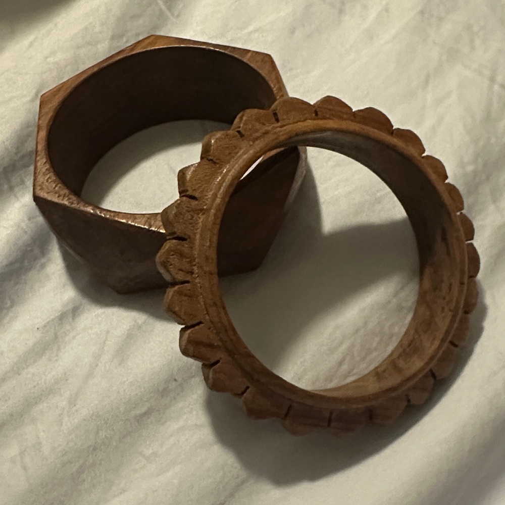 Vintage Wooden Bracelet Set